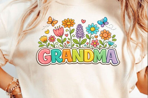 Download Grandma Retro Flower Mother's Day Png - Mother Collection