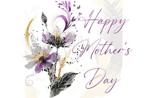 Download Happy Mother's Day Purple Flowers Png - Mother Collection