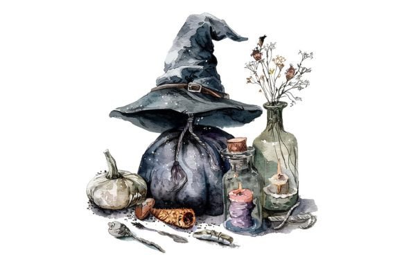 Download Magical Still Life. Watercolor. PNG - Premium Resources