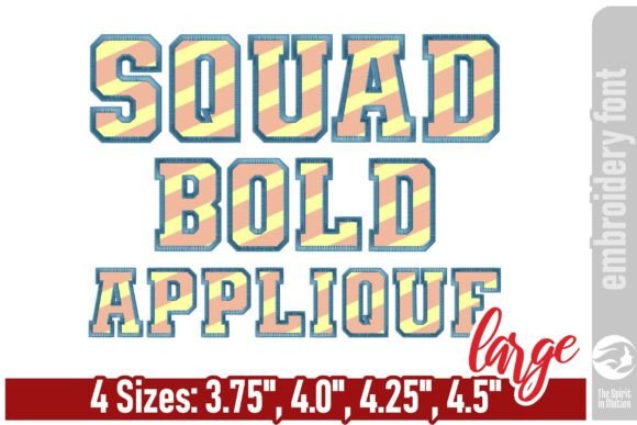 Download Squad Bold Applique Embroidery Font - L - Applique embroidery Collection