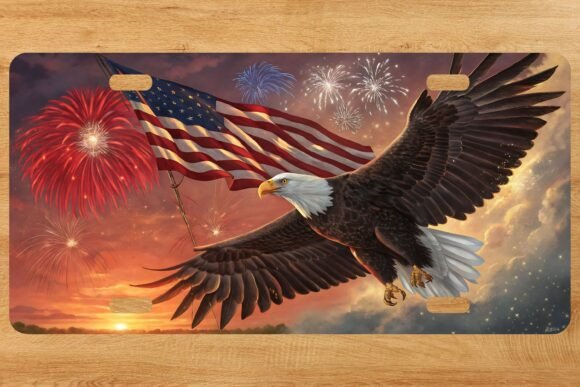 Download Patriotic Eagle License Plate Png - Plate Collection
