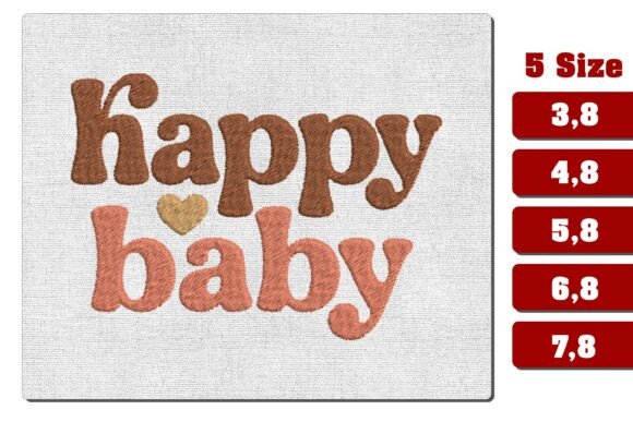 Download Happy Baby Heart Machine Embroidery File - Happy Collection