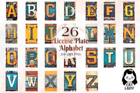 Download Old License Plate Alphabet Clipart - Plate Collection