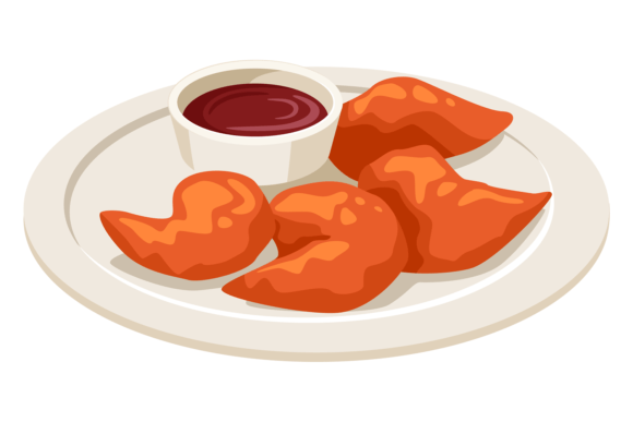 Download Chicken Nuggets Plate with Red Sauce. Fa - Plate Collection