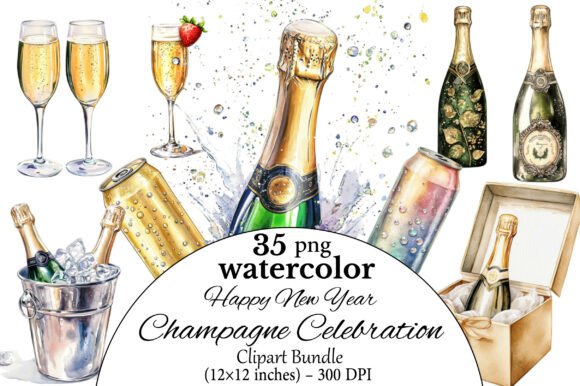 Download Happy New Year Champagne Celebration Cli - Happy Collection
