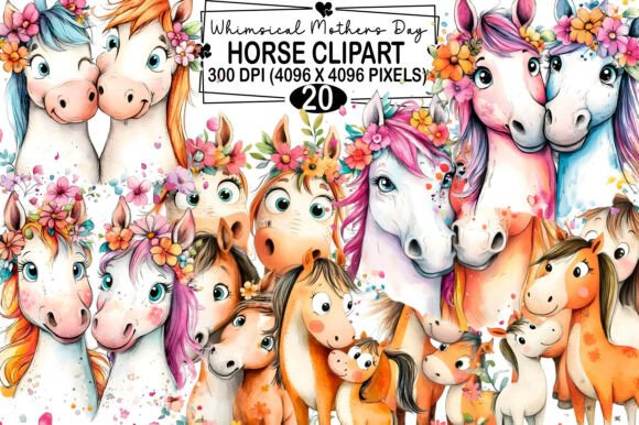 Download Whimsical Mothers Day Horse Clipart Png - Mother Collection