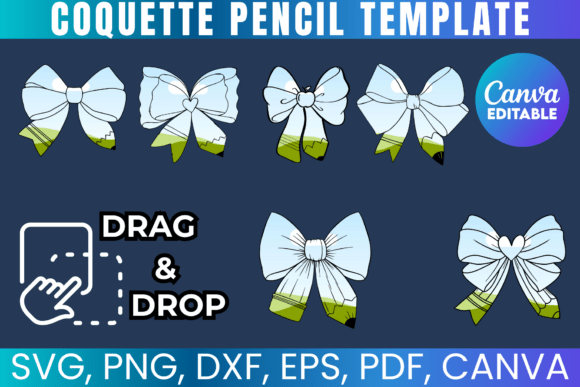 Download Coquette Bow Pencil Bow Canva Template - Plate Collection