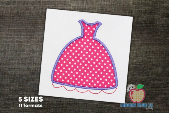 Download Pink Princess Dress Applique Embroidery - Applique embroidery Collection