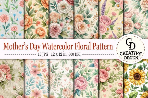 Download Mother’s Day Watercolor Floral Pattern - Mother Collection