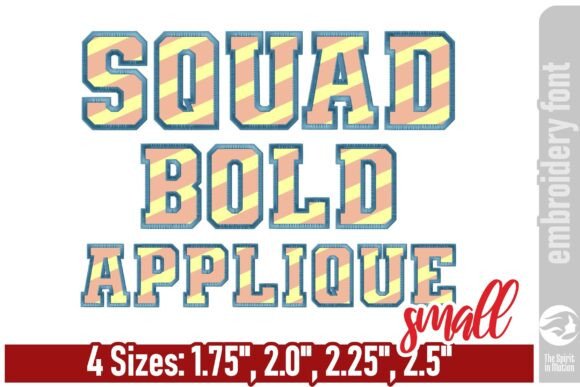 Download Squad Bold Applique Embroidery Font - S - Applique embroidery Collection