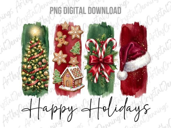 Download Happy Holidays Christmas Brushstroke PNG - Happy Collection