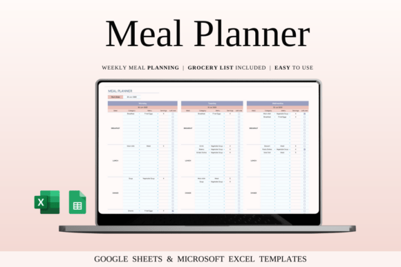 Download Meal Planner Template for Google Sheets - Plate Collection