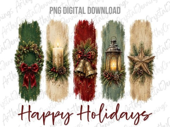Download Happy Holidays Christmas Brushstroke PNG - Happy Collection