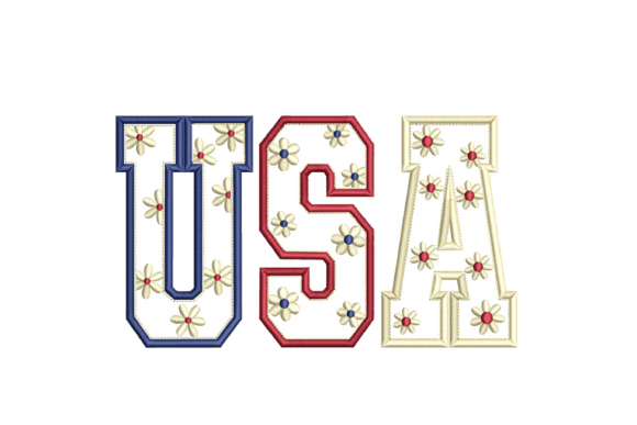 Download USA Applique Embroidery Design - Premium Resources