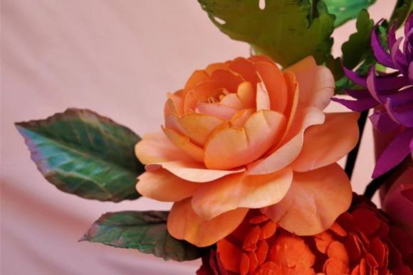 Download Queen of Sweden Rose Paper Flower Templates - Plate Collection