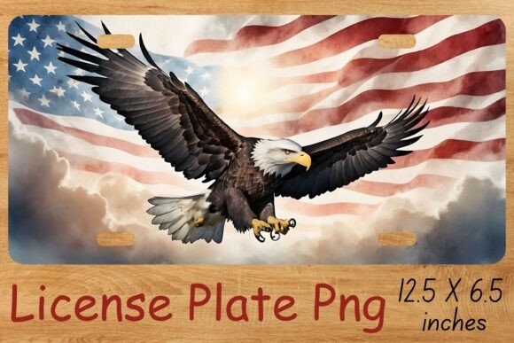 Download Usa Flag with Eagle License Plate PNG - Plate Collection