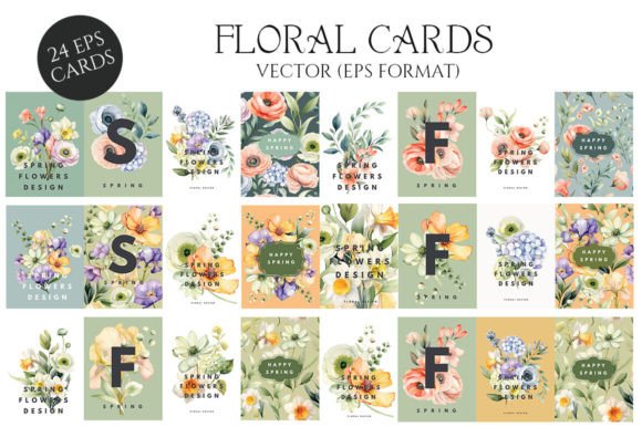 Download Floral Greeting Cards Templates - Plate Collection