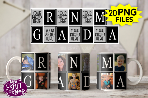 Download Sublimation Grandma Photo Mug Template - Plate Collection